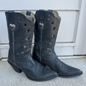 Durango Black Heart Cutout Western Boots - Women's